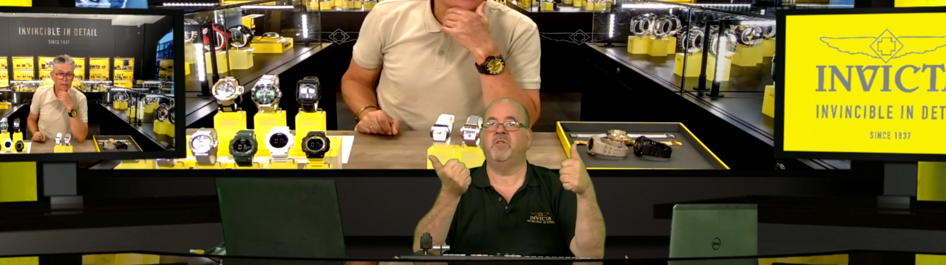 René Kogelman, Live Shopping presentator en expert, tijdens een livestream voor horlogemerk Invicta.